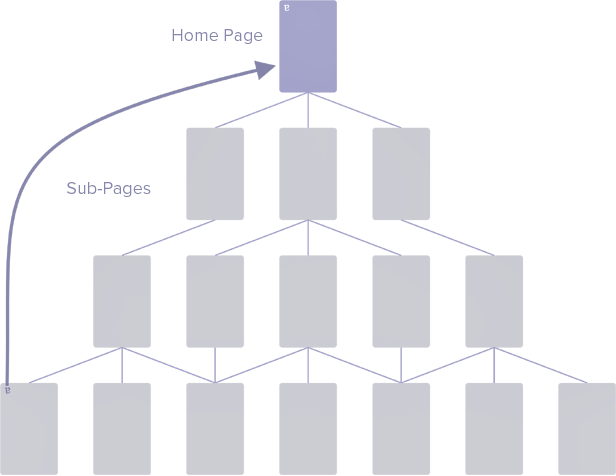 Website hierarchy with direct access to home page example