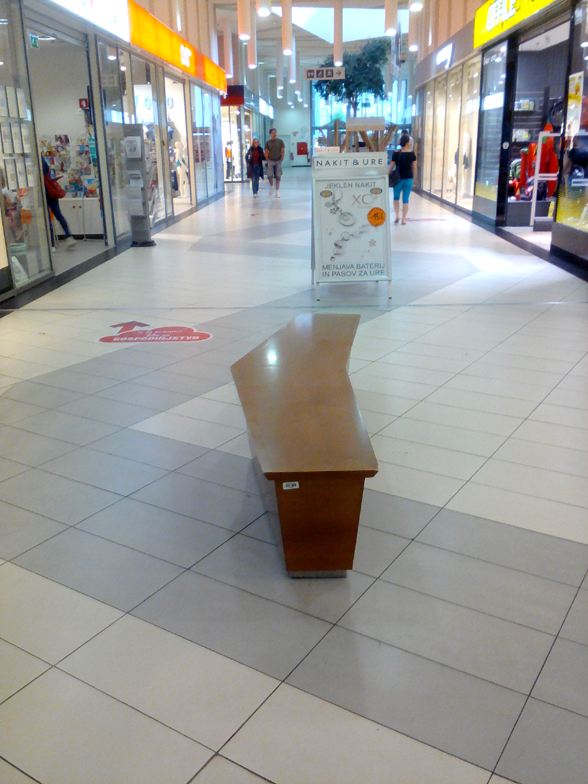Hall bench in typical European shoping mall